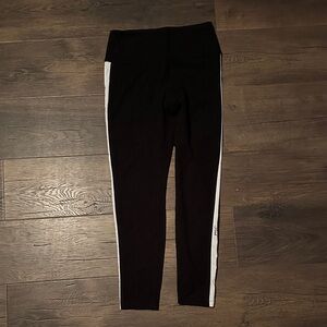 PINK Victoria's Secret Women’s Leggings - Black with White Stripes